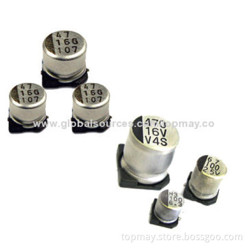 SMD Electrolytic Capacitors with 4 to 100V DC Voltage and 0.1 to 1,500uF Capacitance Range
